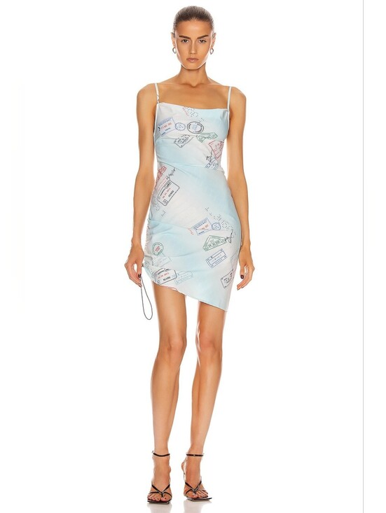Miaou Dresses & Skirts - Miaou Helga Passport Dress Asymmetrical Slip Dress Blue Size M Y2K Summer
